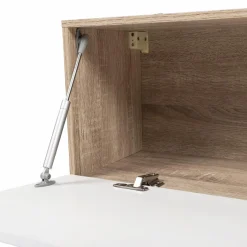 Meuble TV suspendu bois et blanc