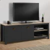 Meuble TV vintage bois et noir
