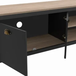 Meuble TV vintage bois et noir