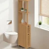 Meuble WC en bambou avec 2 portes et étagères