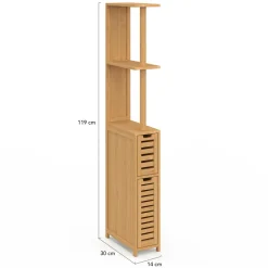 Meuble WC en bambou avec 2 portes et étagères