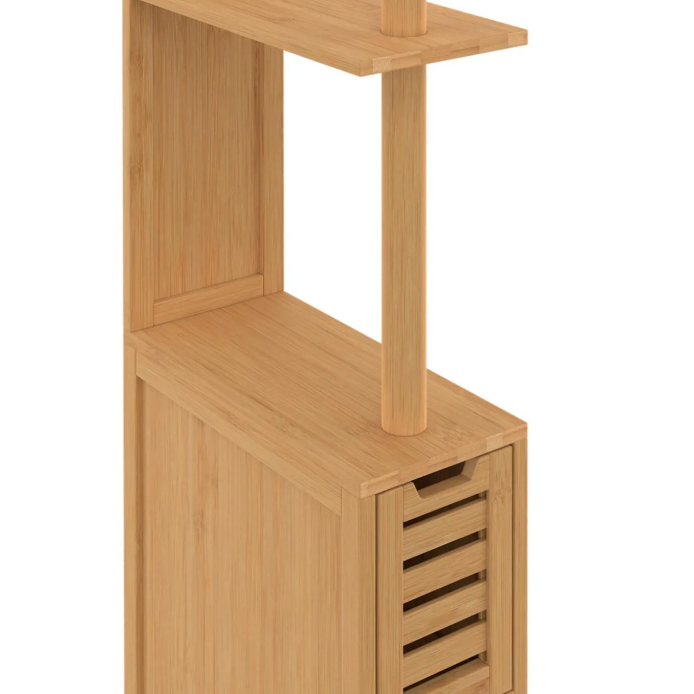 Meuble WC en bambou avec 2 portes et étagères