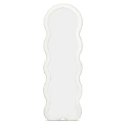 Miroir vague en tissu bouclette crème 150 x 50 cm