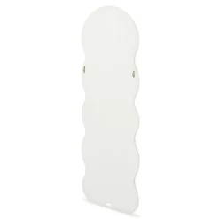 Miroir vague en tissu bouclette crème 150 x 50 cm