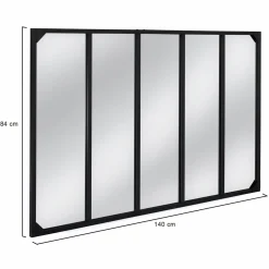 Miroir verrière noir 140 x 84 cm industriel