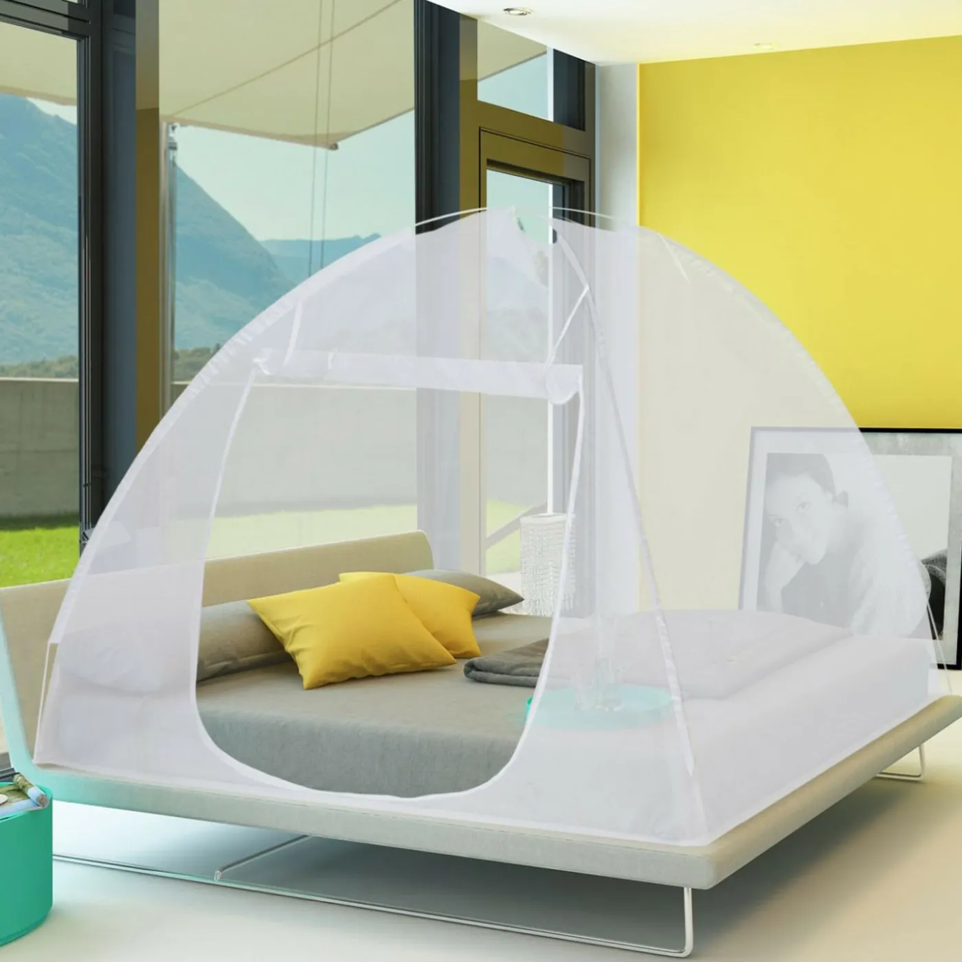 Moustiquaire lit dôme pop-up 195x150 cm