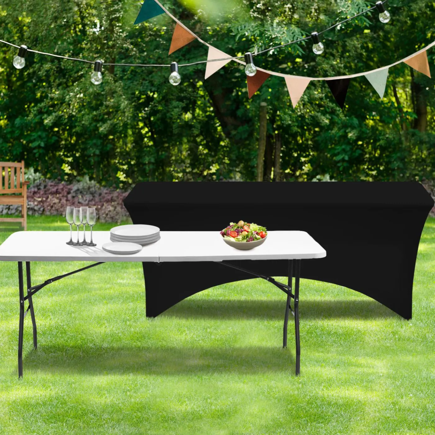 Nappe rectangulaire extensible noire
