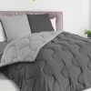 Pack couette oreiller 220x240 cm bicolore gris clair et foncé