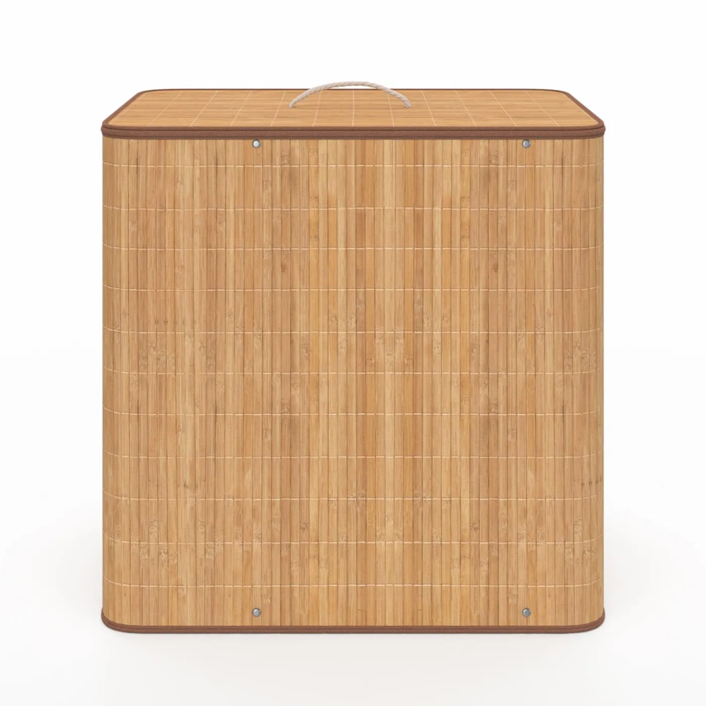 Panier à linge 3 bacs amovibles bambou et tissu