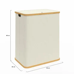 Panier à linge 140L avec 2 bacs amovibles