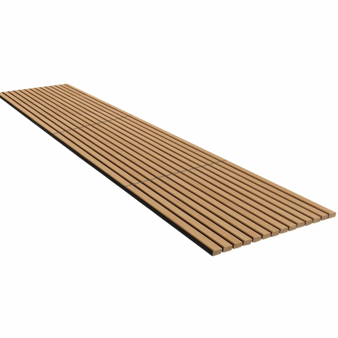 Panneaux acoustiques en tasseaux de bois chêne clair et noir de 250 x 60 CM