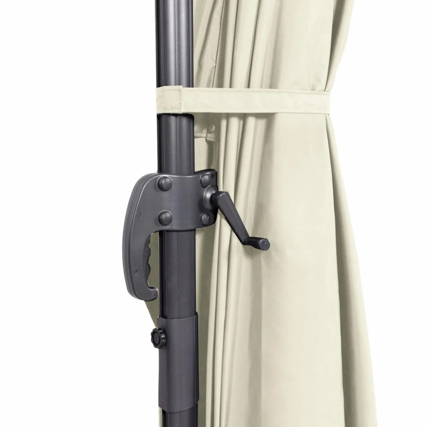 Parasol déporté inclinable 3x4 m rotatif 360 blanc écru
