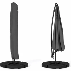 Parasol déporté rotatif 350 cm coloris gris