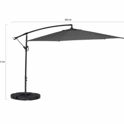 Parasol déporté rotatif 350 cm coloris gris