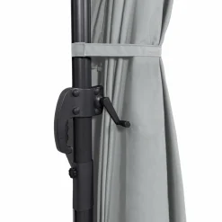 Parasol déporté 3x4 m rotatif 360 coloris gris clair