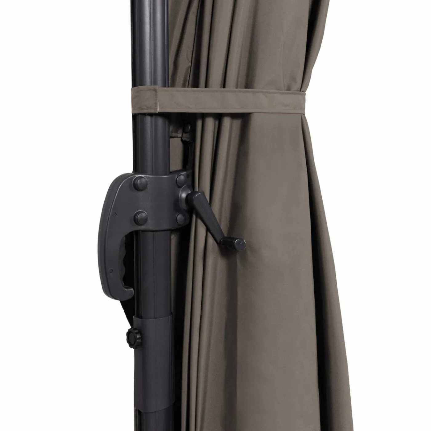 Parasol déporté 3x4 m rotatif 360 coloris taupe