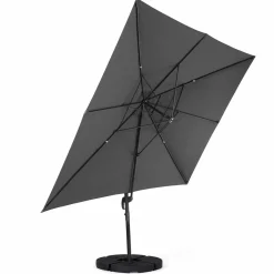 Parasol déporté 3x3 m rotatif 360 coloris gris