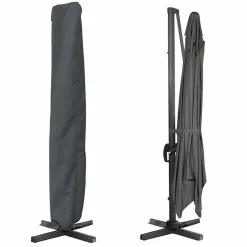 Parasol rectangulaire déporté 3x4 m gris
