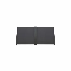 Paravent double rétractable 180 x 800 cm gris anthracite