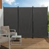 Paravent extérieur / intérieur sur pieds 3 panneaux gris anthracite