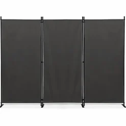 Paravent extérieur / intérieur sur pieds 3 panneaux gris anthracite