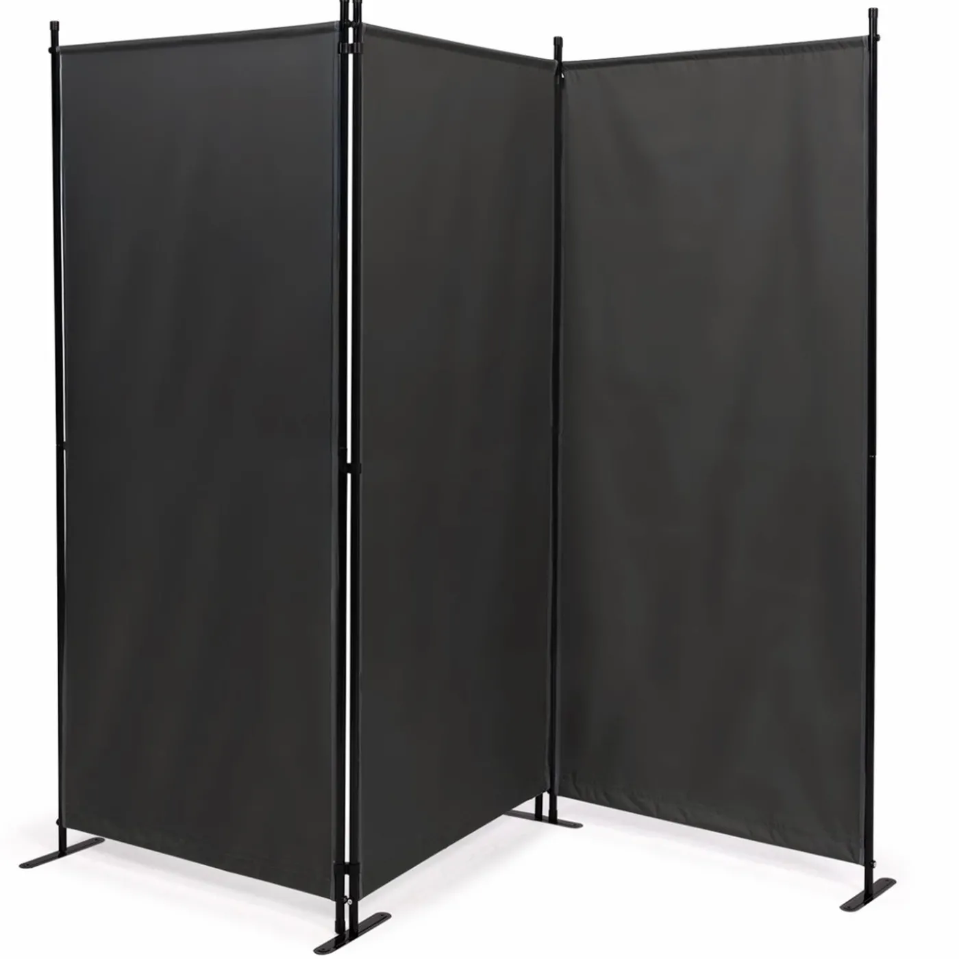 Paravent extérieur / intérieur sur pieds 3 panneaux gris anthracite