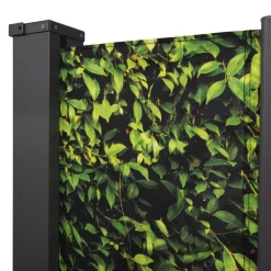 Paravent extérieur rétractable 400x180 cm store latéral motif feuillage