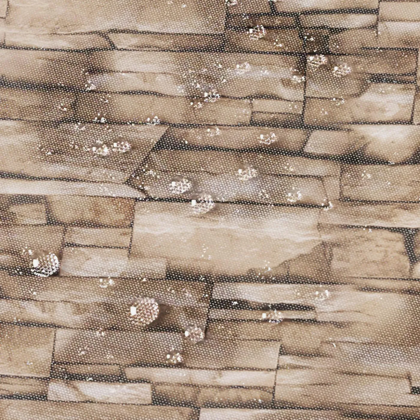 Paravent extérieur rétractable 400x180 cm store latéral motif pierre