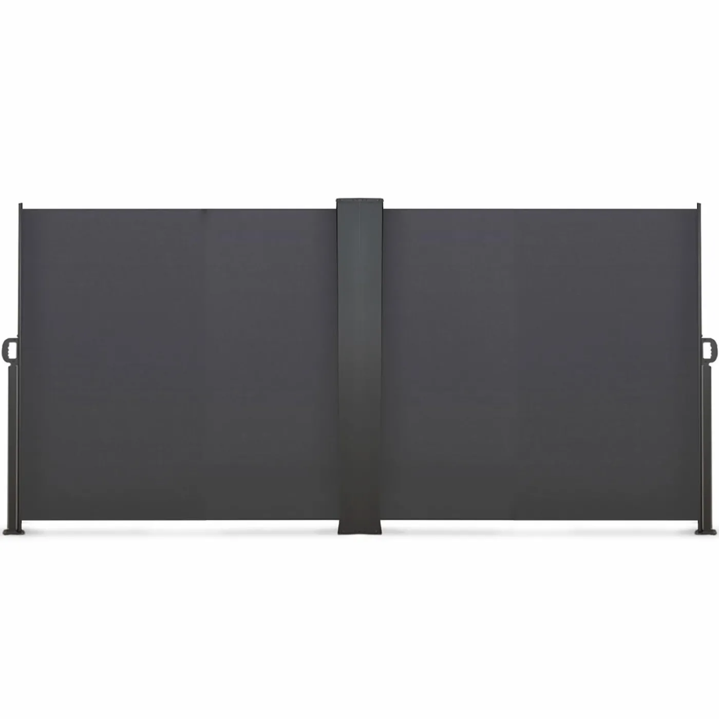 Paravent rétractable double gris anthracite