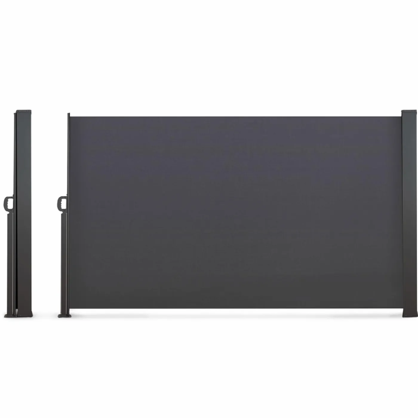 Paravent rétractable extérieur 180 x 500 cm gris anthracite