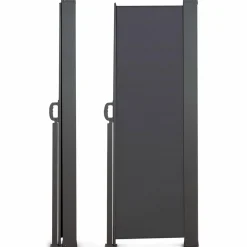 Paravent rétractable extérieur 180 x 500 cm gris anthracite