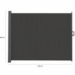 Paravent rétractable 5x2m gris anthracite