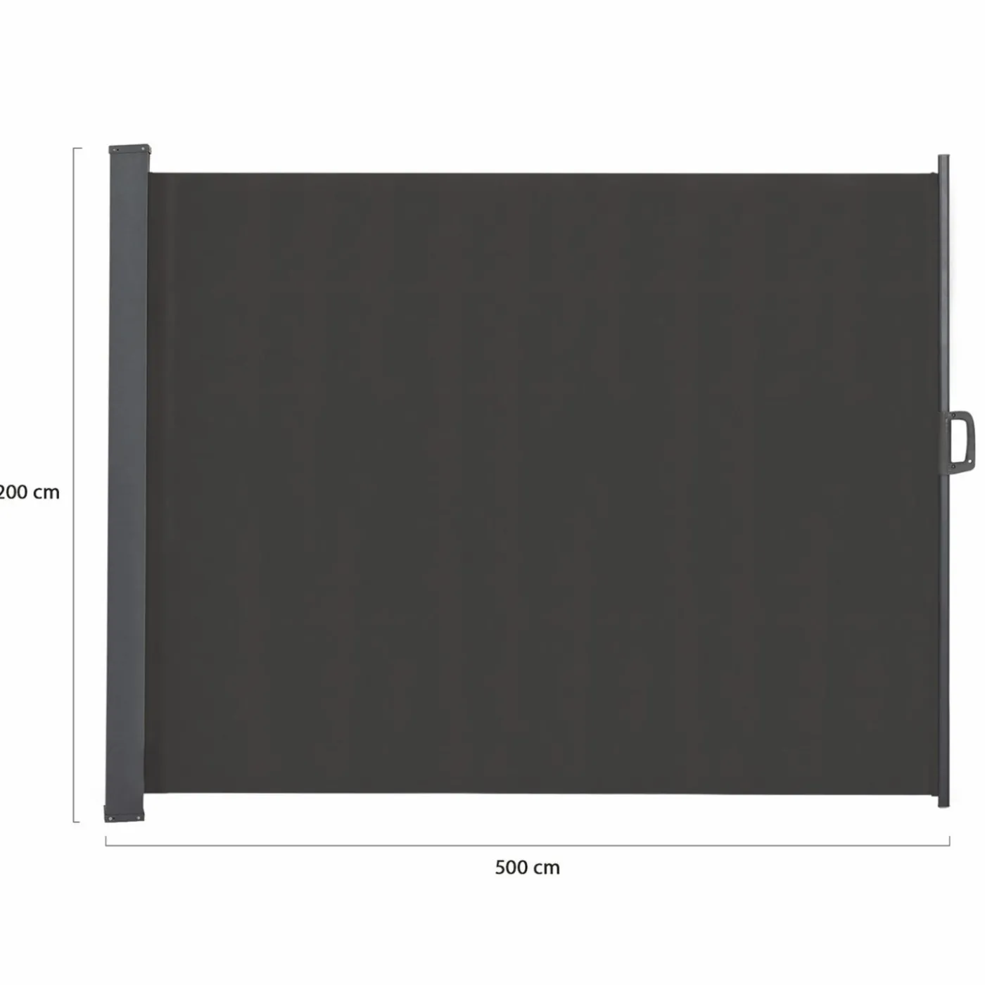 Paravent rétractable 5x2m gris anthracite