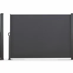 Paravent rétractable 3x1,8m gris pour l’extérieur