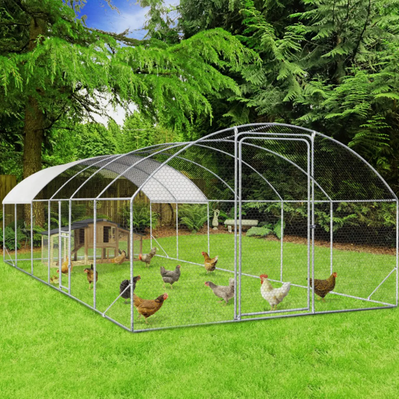 Parc à poules grillagé 22,5 m²