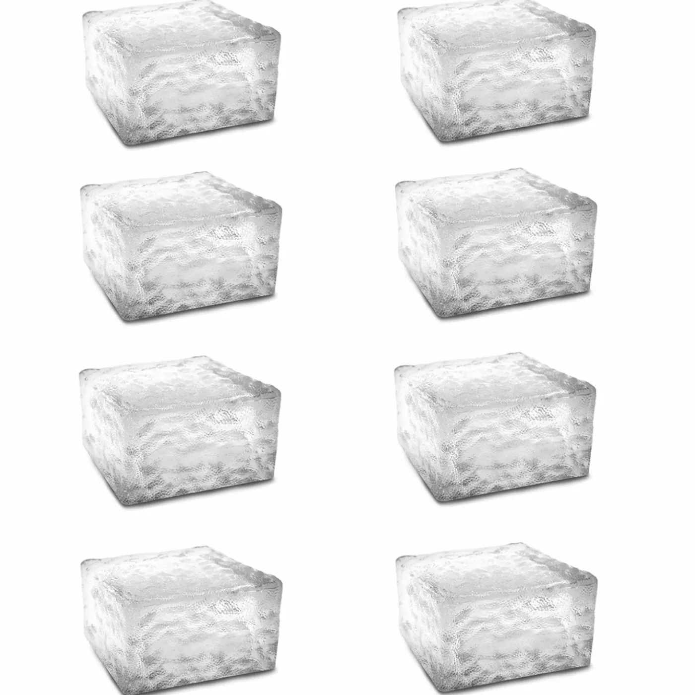 Pavés solaires en verre 4 LEDS blanches éclairage de jardin