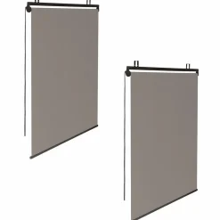 Pergola au toit rétractable avec 6 stores coloris taupe