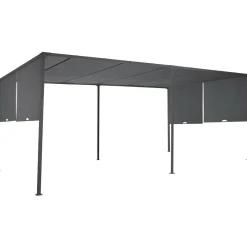 Pergola avec rideaux coulissants gris anthracite 3x6m