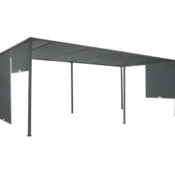 Pergola avec rideaux coulissants gris anthracite 3x6m