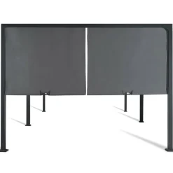 Pergola avec rideaux coulissants gris anthracite 3x6m