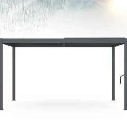 Pergola bioclimatique 3x4 M lames orientables aluminium gris anthracite