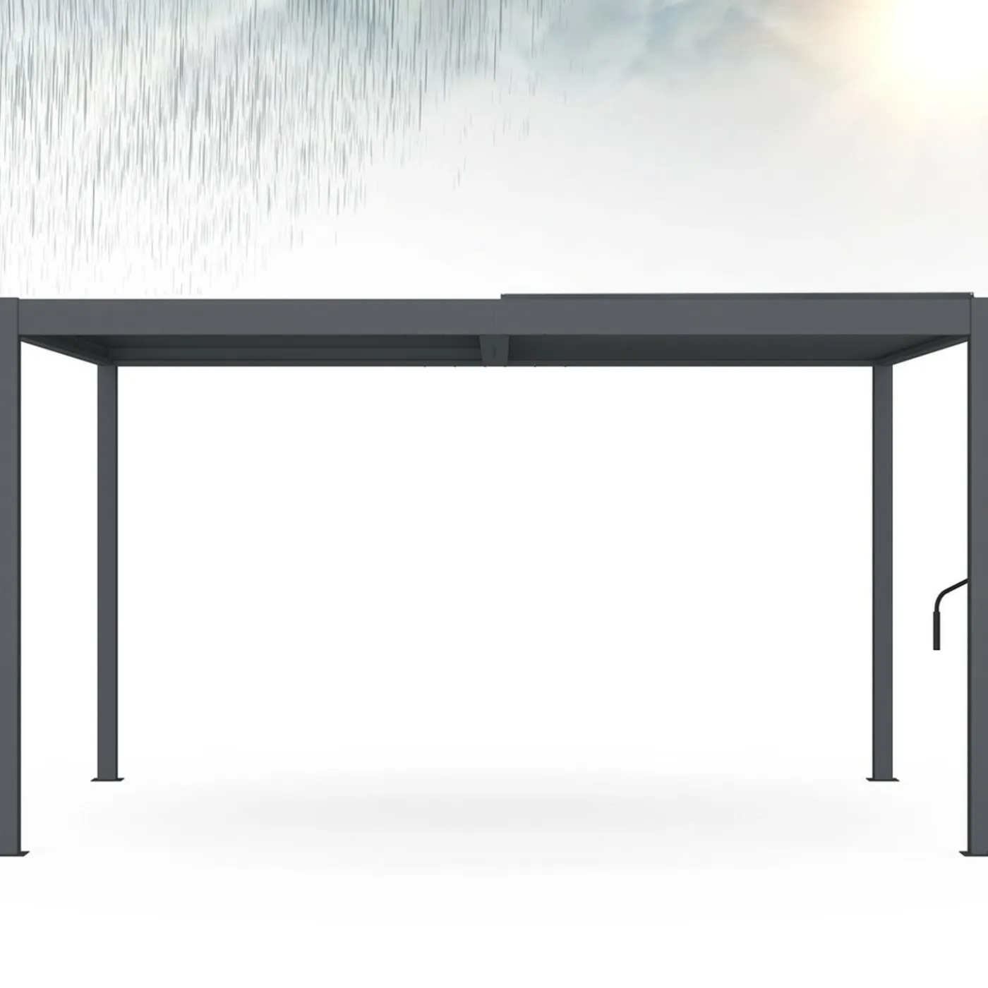 Pergola bioclimatique 3x4 M lames orientables aluminium gris anthracite