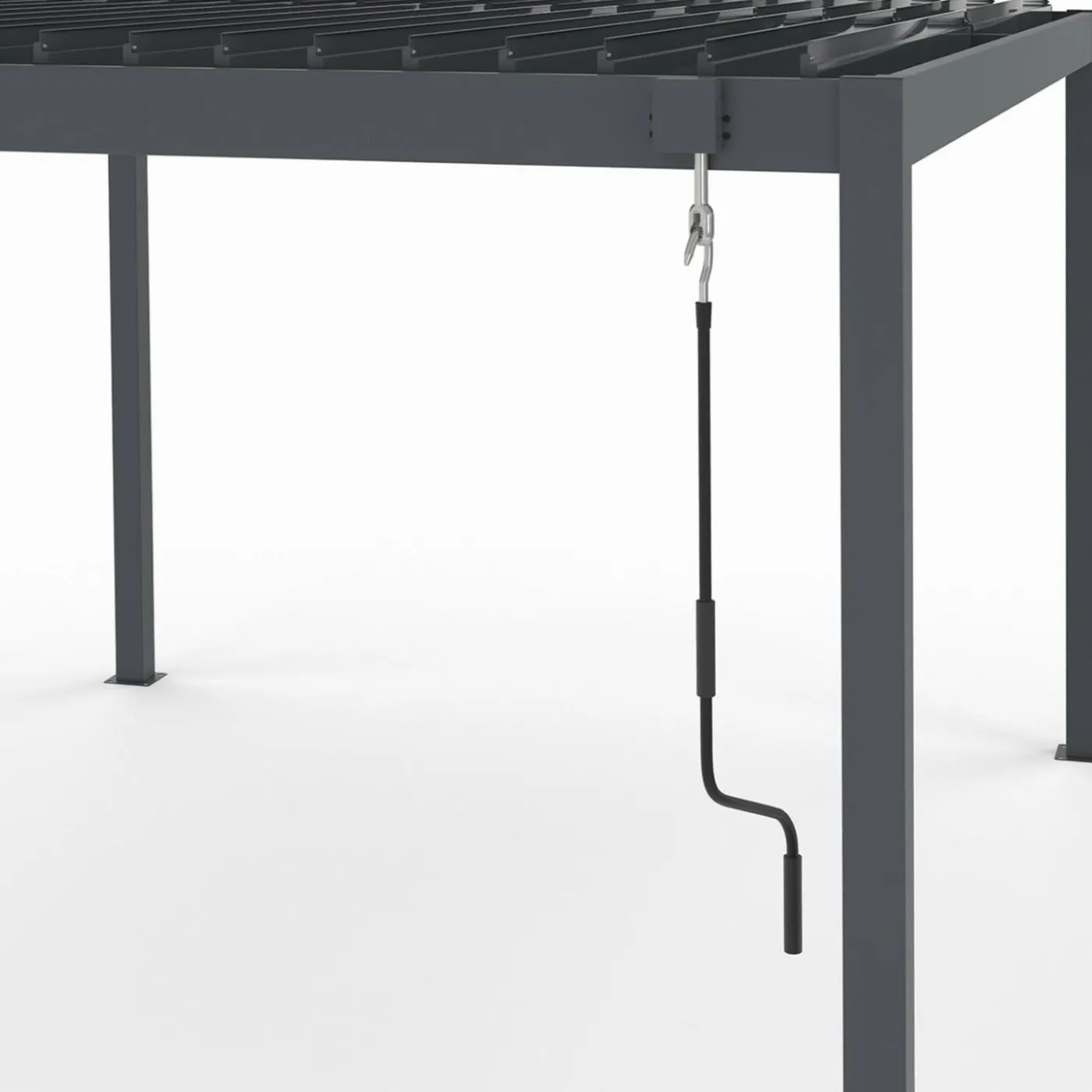 Pergola bioclimatique 3x4 M lames orientables aluminium gris anthracite