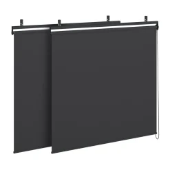 Pergola bioclimatique 3x4M lames orientables et stores gris anthracite