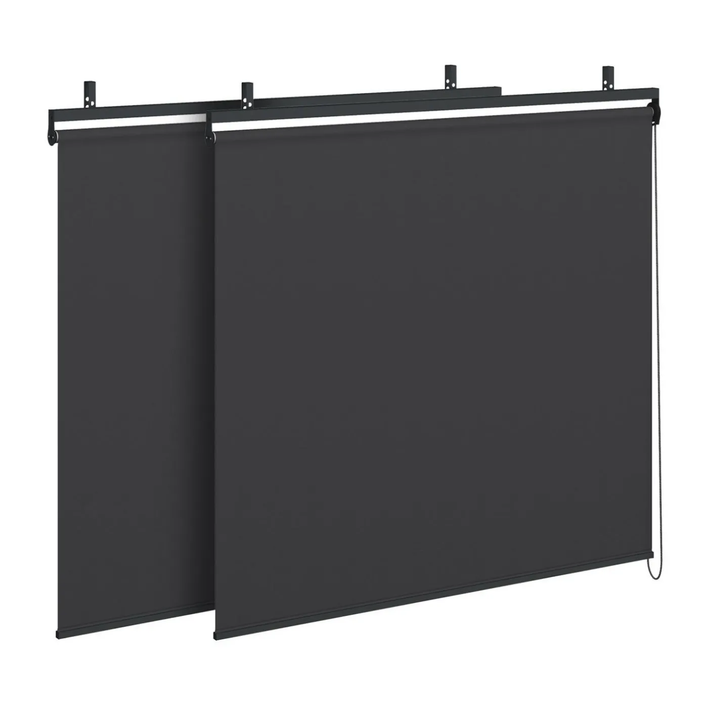 Pergola bioclimatique 3x4M lames orientables et stores gris anthracite