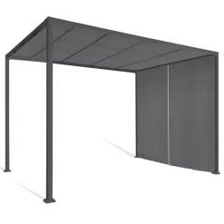 Pergola coulissante gris anthracite 2 pans 3x3 M