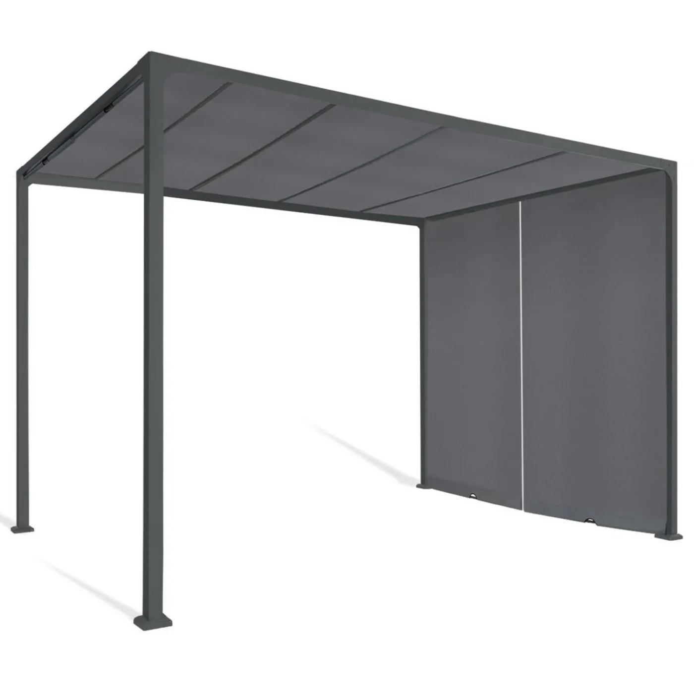 Pergola coulissante gris anthracite 2 pans 3x3 M
