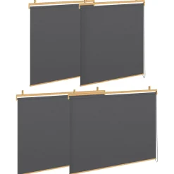 Pergola effet bois 3x4 M toit rétractable et 4 stores gris anthracite