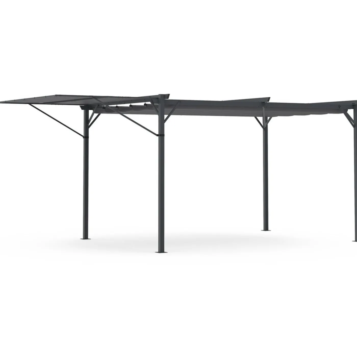 Pergola gris anthracite 3x4M avec auvent et toit réglable