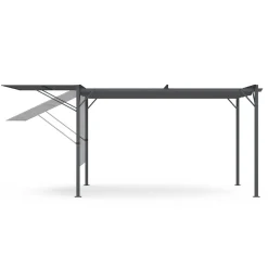 Pergola gris anthracite 3x4M avec auvent et toit réglable